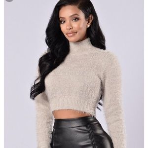 Gray fuzzy Fashion Nova sweater